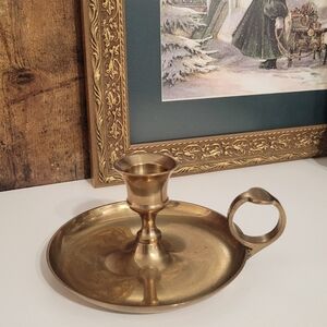 Vintage Solid Brass Chamberstick Candle Holder